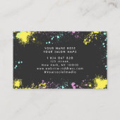 Farbige Paint Spritzer Nails Visitenkarte (Rückseite)