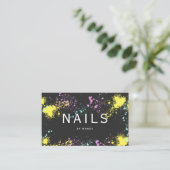 Farbige Paint Spritzer Nails Visitenkarte (Stehend Vorderseite)