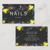 Farbige Paint Spritzer Nails Visitenkarte (Vorne/Hinten)