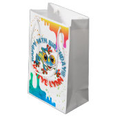 Farbige Paint Spritzer und Tropfen Niedlich Nebel Kleine Geschenktüte (Rückseite Schrägansicht)