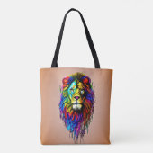 Farbige Paint Tropfen Lion Tasche (Rückseite)