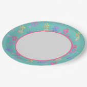 Farbige Paint Tropfen Pastell Floral Pappteller (Schrägansicht)