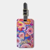 Farbige Paisley Acryl-Gepäckmarke Gepäckanhänger (Vorderseite vertikal)