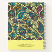 Farbige Paisley-ethnische Muster auf gelb Notizblock (Rückseite)