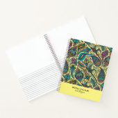 Farbige Paisley-ethnische Muster auf gelb Notizblock (Innenseite)