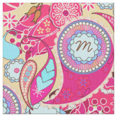 Farbige Paisley Monogram, heißrosa CPM Stoff (Nahaufnahme)