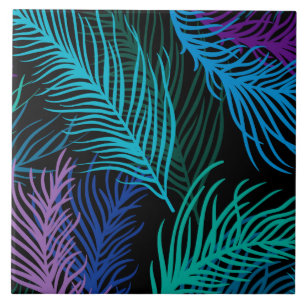 Farbige Palm-Blätter Fliese