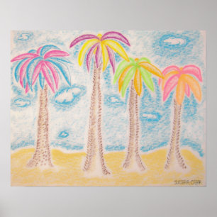 Farbige Palmen drucken Poster