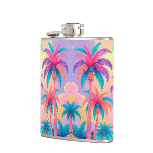 Farbige Palmen Flachmann (Links)