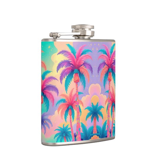 Farbige Palmen Flachmann (Rechts)