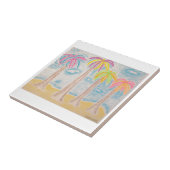 Farbige Palmen Fliese (Seite)