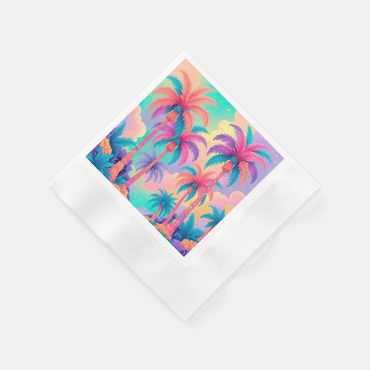 Farbige Palmen Serviette (Ecke)