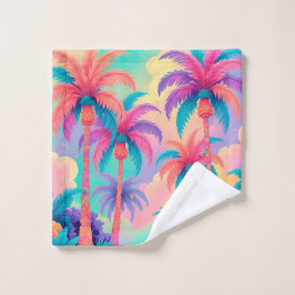 Farbige Palmen Waschlappen