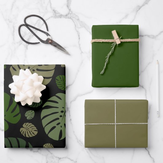 Farbige Palmwedel Geschenkpapier Set (Vorderseite)