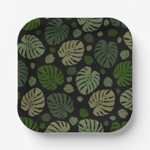 Farbige Palmwedel Pappteller