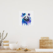 Farbige Panda-Wasserfarben-Kunst Poster (Küche)