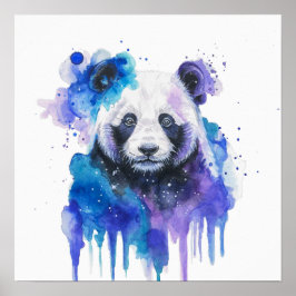 Farbige Panda-Wasserfarben-Kunst Poster
