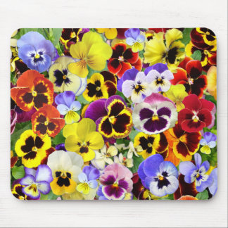 Farbige Pansy Collage Mousepad