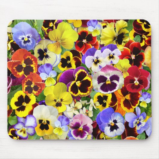 Farbige Pansy Collage Mousepad (Vorne)