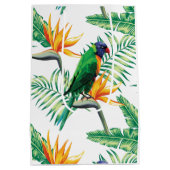 Farbige Papagei- und Blume-Muster Mittlere Geschenktüte (Rückseite)