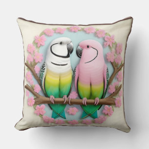 Farbige Papageien-Paar-Geschenkdesign Feminine Tro Kissen