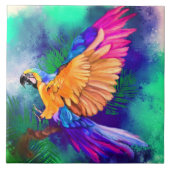 Farbige Papageienteile Fliese (Vorderseite)