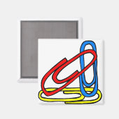 Farbige Paperclips Magnet (Vorderseite/Rückseite)