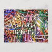 Farbige Paperclips Postkarte (Vorderseite)