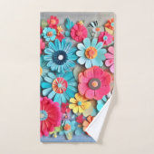 Farbige Papier Blumenkunst Badhandtuch Set (Handtuch)