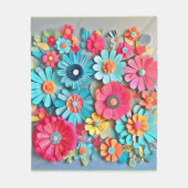 Farbige Papier Blumenkunst Fleecedecke (Vorderseite)