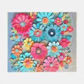 Farbige Papier Blumenkunst Fleecedecke (Vorderseite (Horizontal))