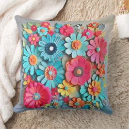 Farbige Papier Blumenkunst Kissen