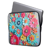 Farbige Papier Blumenkunst Laptopschutzhülle (Vorderseite Links)