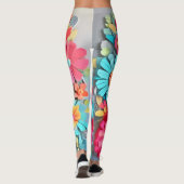 Farbige Papier Blumenkunst Leggings (Rückseite)