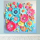 Farbige Papier Blumenkunst Leinwanddruck (Insitu (Holzboden))