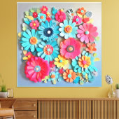 Farbige Papier Blumenkunst Leinwanddruck (Insitu (Wohnzimmer))