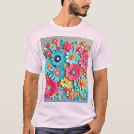 Farbige Papier Blumenkunst T-Shirt