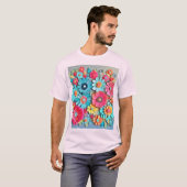 Farbige Papier Blumenkunst T-Shirt (Vorne ganz)