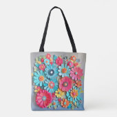 Farbige Papier Blumenkunst Tasche (Rückseite)
