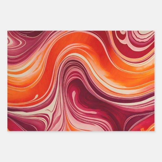 Farbige Papierhandtücher aus Marmor Geschenkpapier Set (Vorderseite)