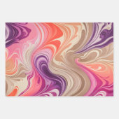 Farbige Papierhandtücher aus Marmor Geschenkpapier Set (Vorderseite 3)