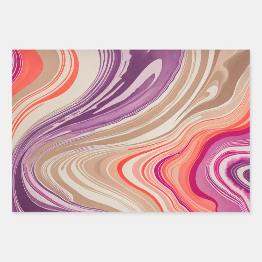 Farbige Papierhandtücher aus Marmor Geschenkpapier Set (Vorderseite 2)