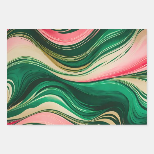 Farbige Papierhandtücher aus Marmor Geschenkpapier Set (Vorderseite 2)