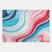 Farbige Papierhandtücher aus Marmor Geschenkpapier Set (Vorderseite 3)