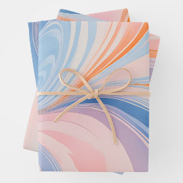 Farbige Papierhandtücher aus Marmor Geschenkpapier Set