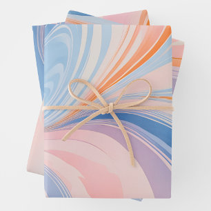 Farbige Papierhandtücher aus Marmor Geschenkpapier Set
