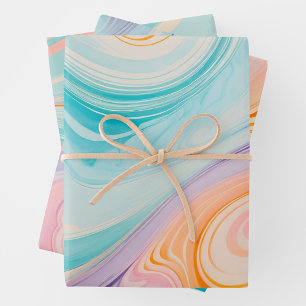 Farbige Papierhandtücher aus Marmor Geschenkpapier Set
