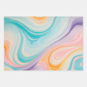 Farbige Papierhandtücher aus Marmor Geschenkpapier Set (Vorderseite)