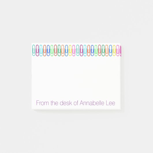 Farbige Papierklammern Post-it Klebezettel (Vorderseite)