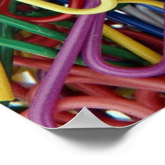 Farbige Papierklammern Poster (Ecke)